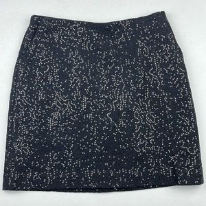 Ann Taylor Black Sequin Wool Blend Skirt